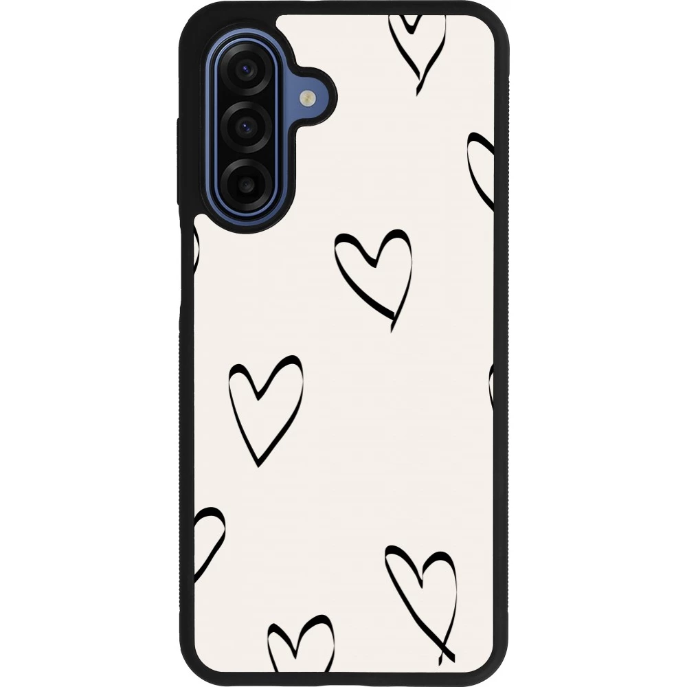 Samsung Galaxy A17 Case Hülle - Silikon schwarz Valentine 2023 minimalist hearts