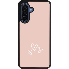 Coque Samsung Galaxy A17 - Silicone rigide noir Valentine 2023 three minimalist hearts