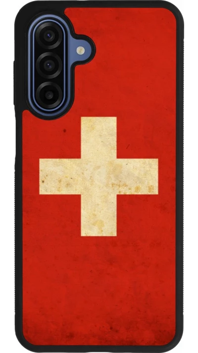 Samsung Galaxy A17 Case Hülle - Silikon schwarz Vintage Flag SWISS