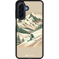Coque Samsung Galaxy A17 - Silicone rigide noir Vintage Ski Mountain