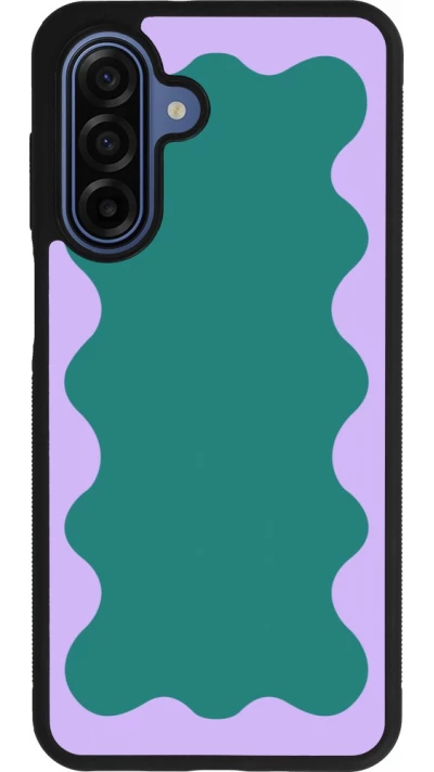 Samsung Galaxy A17 Case Hülle - Silikon schwarz Wavy Rectangle Green Purple