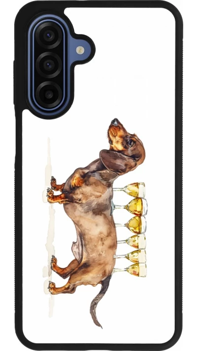 Samsung Galaxy A17 Case Hülle - Silikon schwarz Wine Teckel