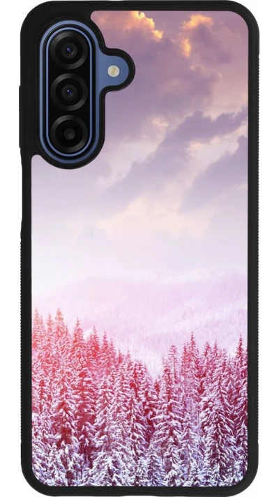 Samsung Galaxy A17 Case Hülle - Silikon schwarz Winter 22 Pink Forest