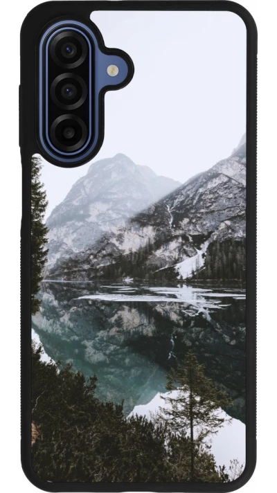 Samsung Galaxy A17 Case Hülle - Silikon schwarz Winter 22 snowy mountain and lake