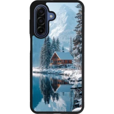 Coque Samsung Galaxy A17 - Silicone rigide noir Winter 25 Winter house forest day