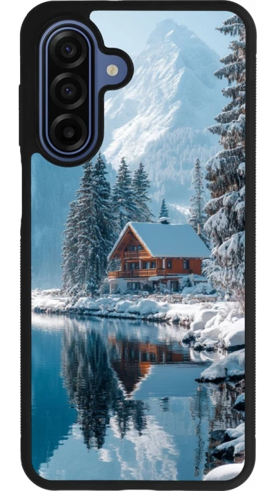 Samsung Galaxy A17 Case Hülle - Silikon schwarz Winter 25 Winter house forest day