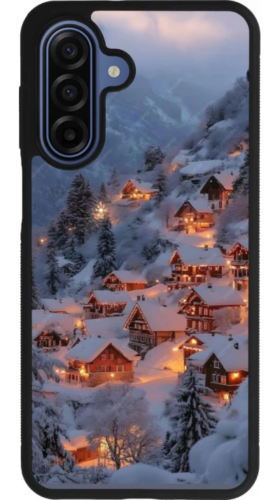 Samsung Galaxy A17 Case Hülle - Silikon schwarz Winter 25 Winter snowy village