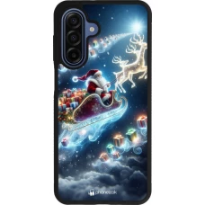 Coque Samsung Galaxy A17 - Silicone rigide noir Noël 2023 Père Noël enchanté