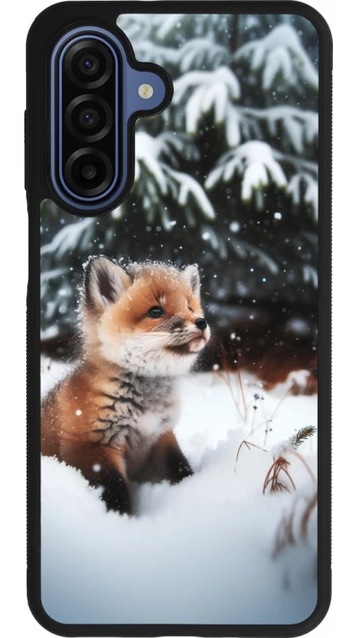 Samsung Galaxy A17 Case Hülle - Silikon schwarz Weihnachten 2023 Fuechslein Tanne