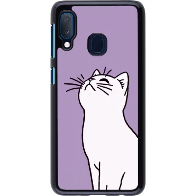 Samsung Galaxy A20e Case Hülle - Chat auf lila Hintergrund