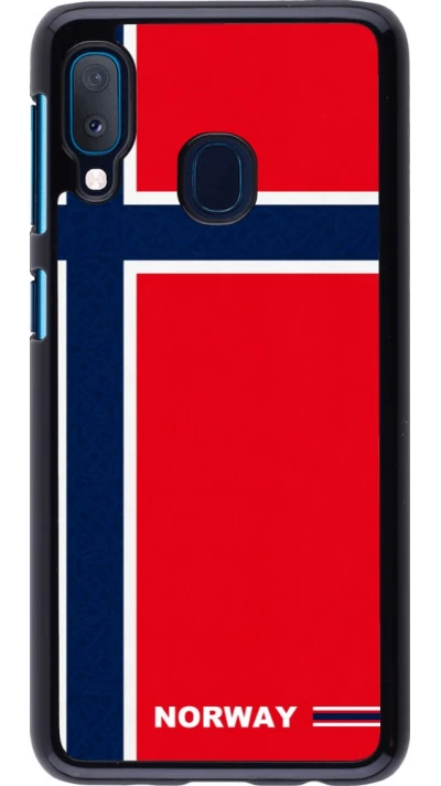 Samsung Galaxy A20e Case Hülle - Norwegen 2026 personalisierbares Fussballtrikot