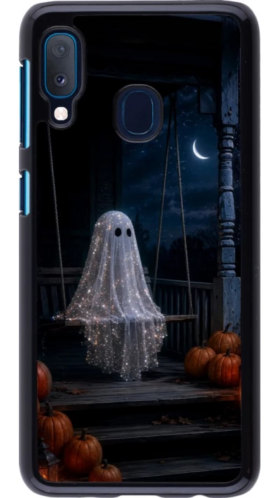 Samsung Galaxy A20e Case Hülle - Halloween 2026 Ghost on a swing