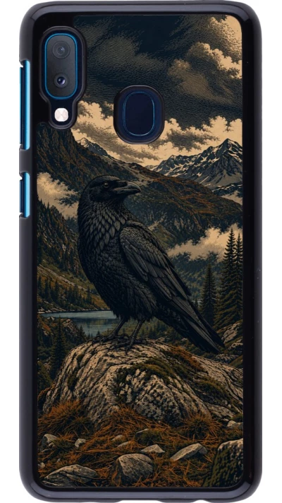 Coque Samsung Galaxy A20e - Linocut Grand Corbeau
