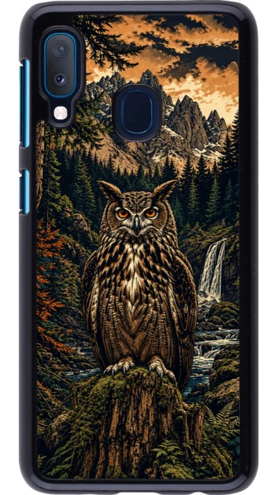 Coque Samsung Galaxy A20e - Linocut Grand-Duc