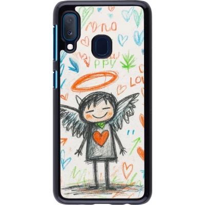 Samsung Galaxy A20e Case Hülle - Little Angel Sketch Love