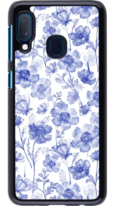 Samsung Galaxy A20e Case Hülle - Spring 23 watercolor blue flowers