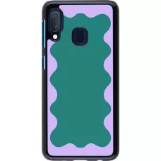 Samsung Galaxy A20e Case Hülle - Wavy Rectangle Green Purple