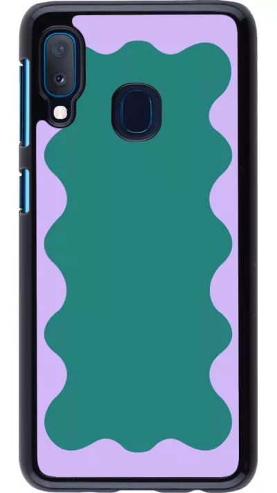 Coque Samsung Galaxy A20e - Wavy Rectangle Green Purple
