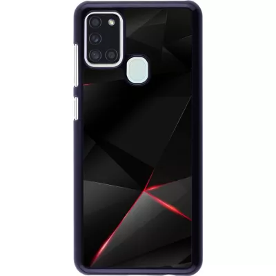 Coque Samsung Galaxy A21s - Black Red Lines