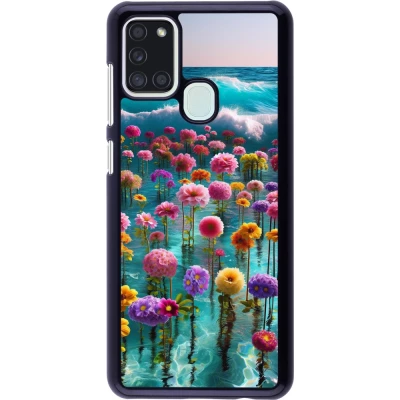 Samsung Galaxy A21s Case Hülle - Blumenmeer Wellen