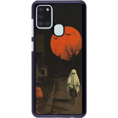 Coque Samsung Galaxy A21s - Halloween 2025 Ghost on a bicycle