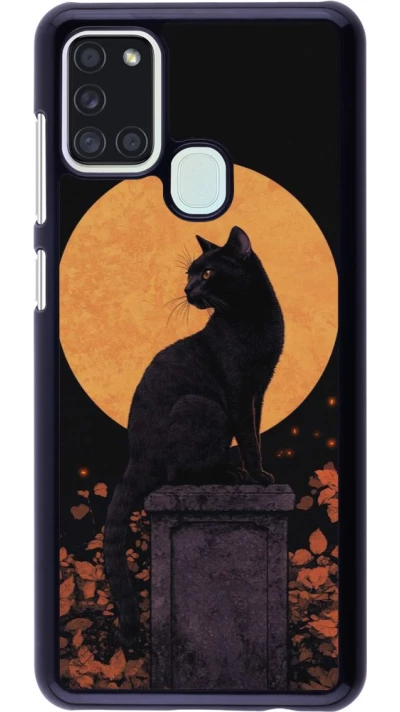Coque Samsung Galaxy A21s - Halloween 2026 Cat Art Nouveau