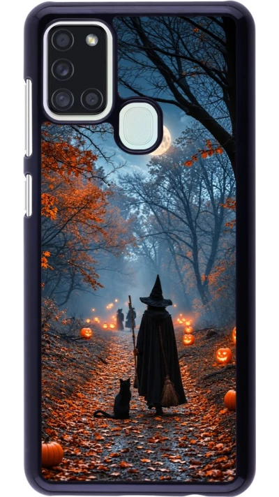 Coque Samsung Galaxy A21s - Halloween 2026 Witch with a cat
