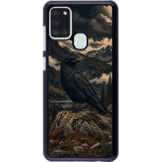 Samsung Galaxy A21s Case Hülle - Linocut Grosser Rabe