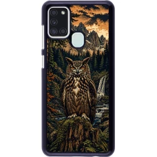 Samsung Galaxy A21s Case Hülle - Linocut Uhu