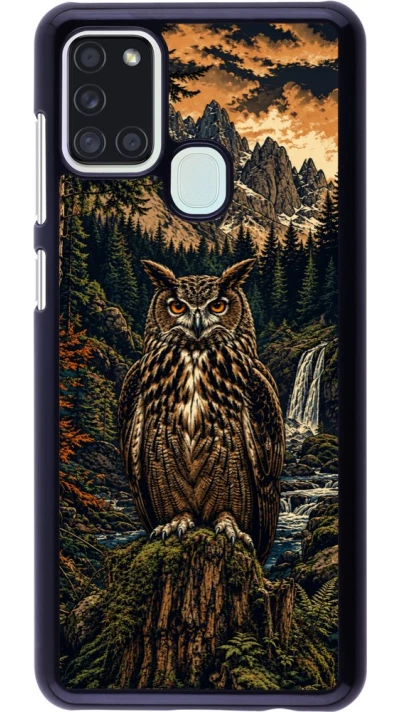 Coque Samsung Galaxy A21s - Linocut Grand-Duc