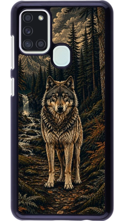 Coque Samsung Galaxy A21s - Linocut Loup