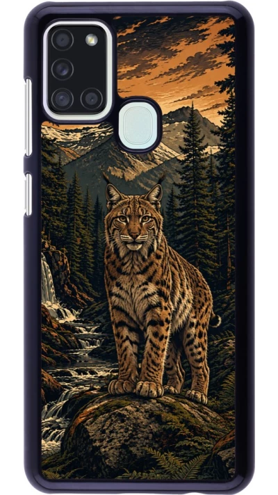 Coque Samsung Galaxy A21s - Linocut Lynx