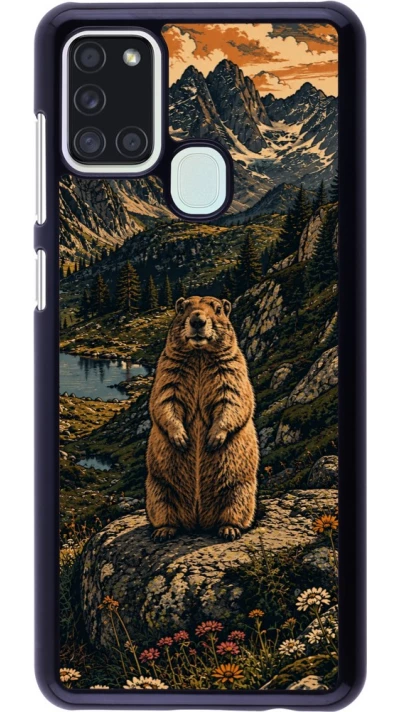 Coque Samsung Galaxy A21s - Linocut Marmotte
