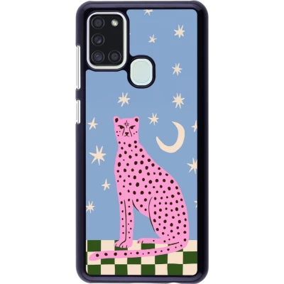 Coque Samsung Galaxy A21s - Pink leopard with stars 2026