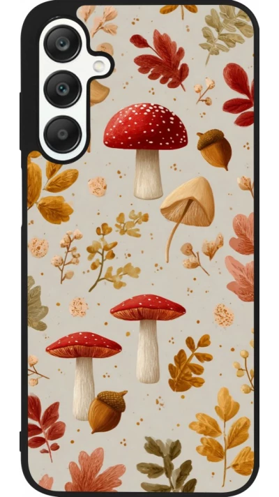 Coque Samsung Galaxy A25 - Silicone rigide noir Autumn 26 Mushrooms and leaves