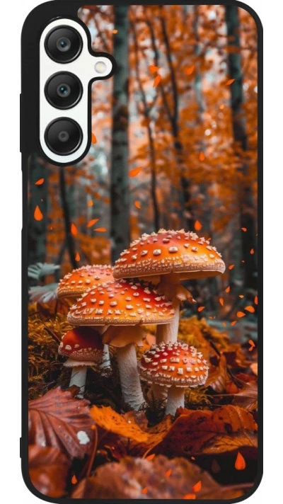 Coque Samsung Galaxy A25 - Silicone rigide noir Autumn 26 Mushrooms in the woods
