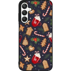 Samsung Galaxy A25 Case Hülle - Silikon schwarz Christmas 25 Pattern Gingerbread House