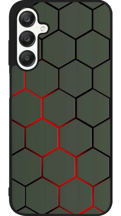 Samsung Galaxy A25 Case Hülle - Silikon schwarz Geometric Line red