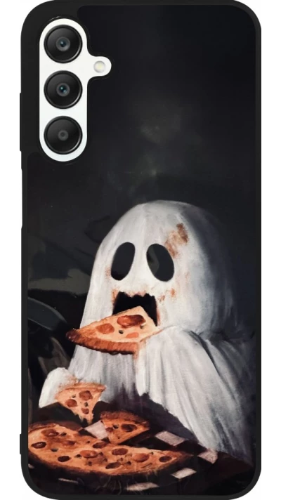 Samsung Galaxy A25 Case Hülle - Silikon schwarz Halloween 2026 Ghost eating pizza
