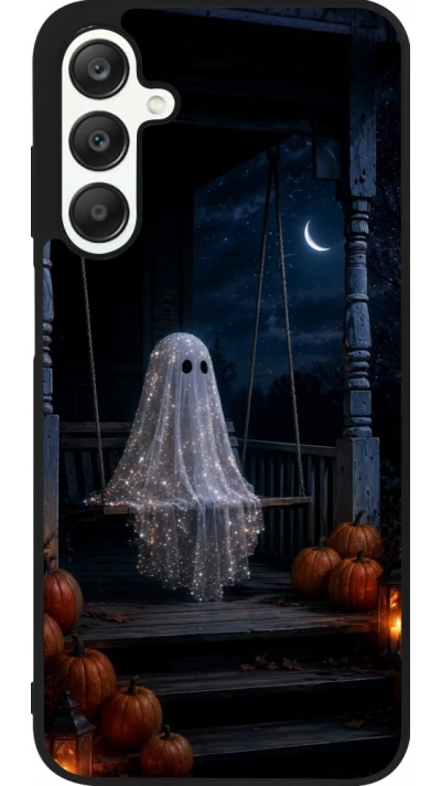Samsung Galaxy A25 Case Hülle - Silikon schwarz Halloween 2026 Ghost on a swing