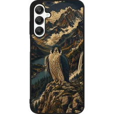 Coque Samsung Galaxy A25 - Silicone rigide noir Linocut Faucun pèlerin