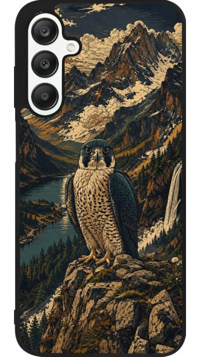 Coque Samsung Galaxy A25 - Silicone rigide noir Linocut Faucun pèlerin
