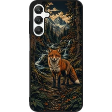 Coque Samsung Galaxy A25 - Silicone rigide noir Linocut Renard