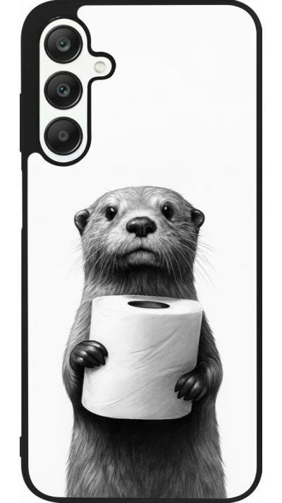 Samsung Galaxy A25 Case Hülle - Silikon schwarz Otter Toilettenpapier