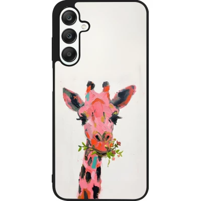 Coque Samsung Galaxy A25 - Silicone rigide noir Pink Girafe Paint