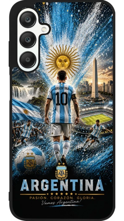 Samsung Galaxy A25 Case Hülle - Silikon schwarz Fussball Argentinien splash 2026