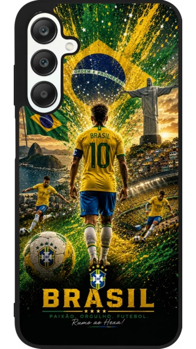Samsung Galaxy A25 Case Hülle - Silikon schwarz Fussball Brasilien splash 2026