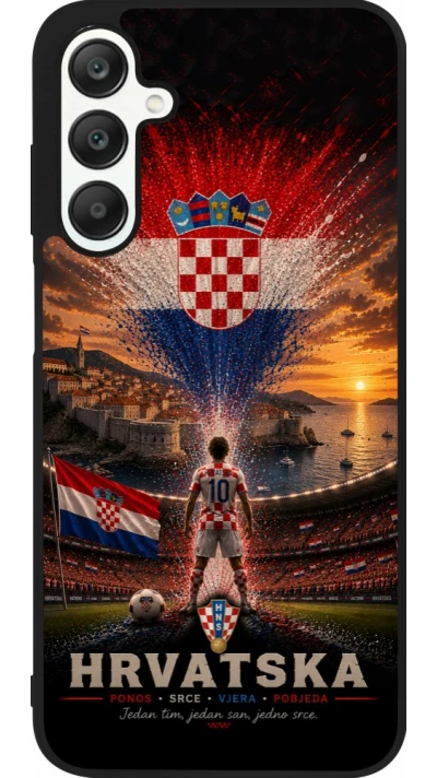 Samsung Galaxy A25 Case Hülle - Silikon schwarz Fussball Kroatien splash 2026