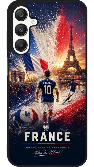 Samsung Galaxy A25 Case Hülle - Silikon schwarz Fussball Frankreich splash 2026