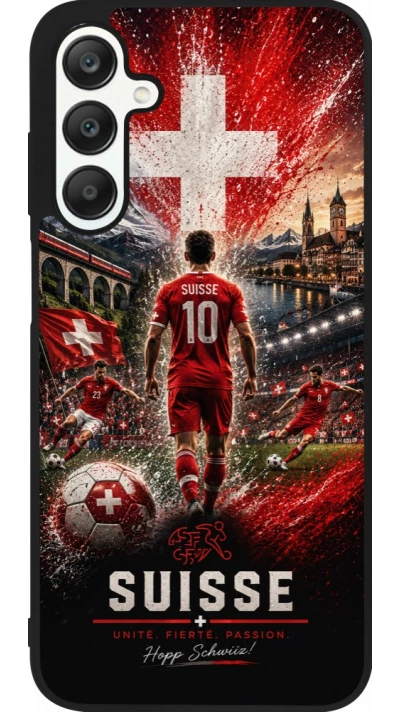 Samsung Galaxy A25 Case Hülle - Silikon schwarz Fussball Suisse splash 2026
